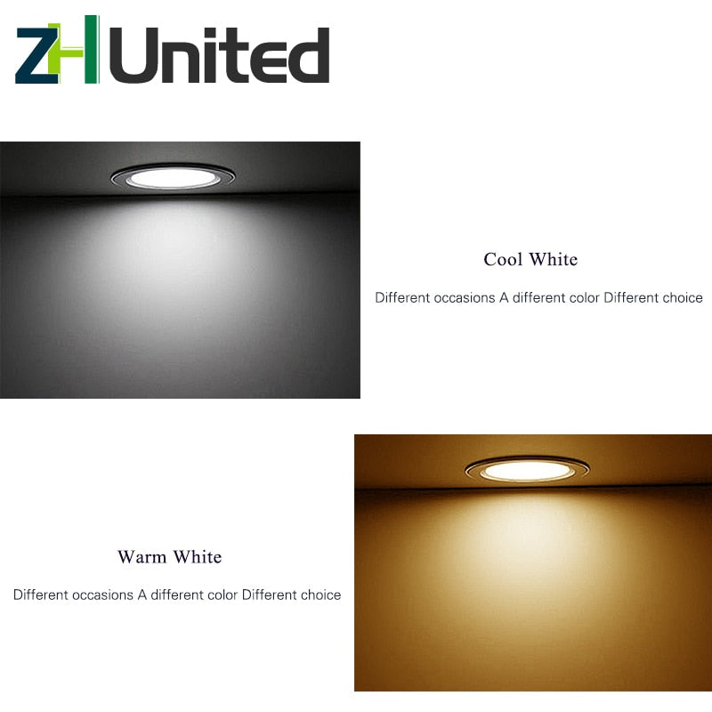 United 10PCS LED Downlight Ceiling 15W 12W 9W 7W 5W Warm white/cold white led Ceiling lamp Ultra-bright Round 220V 230V 240V