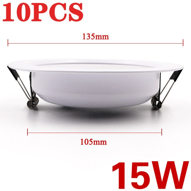 United 10PCS LED Downlight Ceiling 15W 12W 9W 7W 5W Warm white/cold white led Ceiling lamp Ultra-bright Round 220V 230V 240V