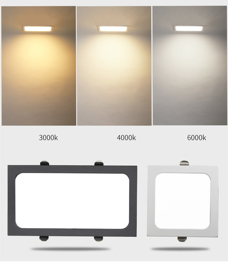 LED downlight 1 panel embedded 12W 18W 24w square LED spotlight LED ceiling light AC110V 220V