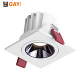 GAOYI Square LED Downlight 7W 12W 15w 20w 85-265V COB Ceiling Kitchen Living Room Indoor Angle Adjustable Anti Glare Recessed