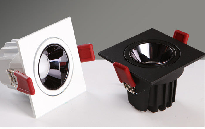 GAOYI Square LED Downlight 7W 12W 15w 20w 85-265V COB Ceiling Kitchen Living Room Indoor Angle Adjustable Anti Glare Recessed