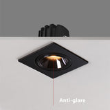 GAOYI Square LED Downlight 7W 12W 15w 20w 85-265V COB Ceiling Kitchen Living Room Indoor Angle Adjustable Anti Glare Recessed