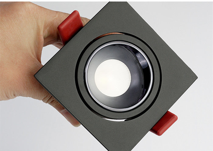 GAOYI Square LED Downlight 7W 12W 15w 20w 85-265V COB Ceiling Kitchen Living Room Indoor Angle Adjustable Anti Glare Recessed