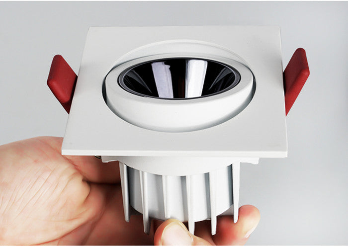 GAOYI Square LED Downlight 7W 12W 15w 20w 85-265V COB Ceiling Kitchen Living Room Indoor Angle Adjustable Anti Glare Recessed