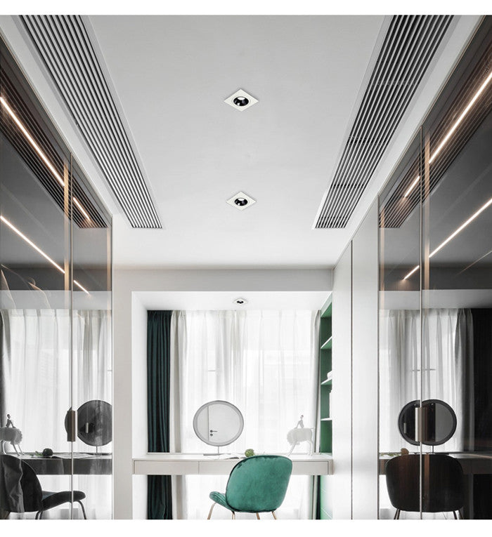 GAOYI Square LED Downlight 7W 12W 15w 20w 85-265V COB Ceiling Kitchen Living Room Indoor Angle Adjustable Anti Glare Recessed