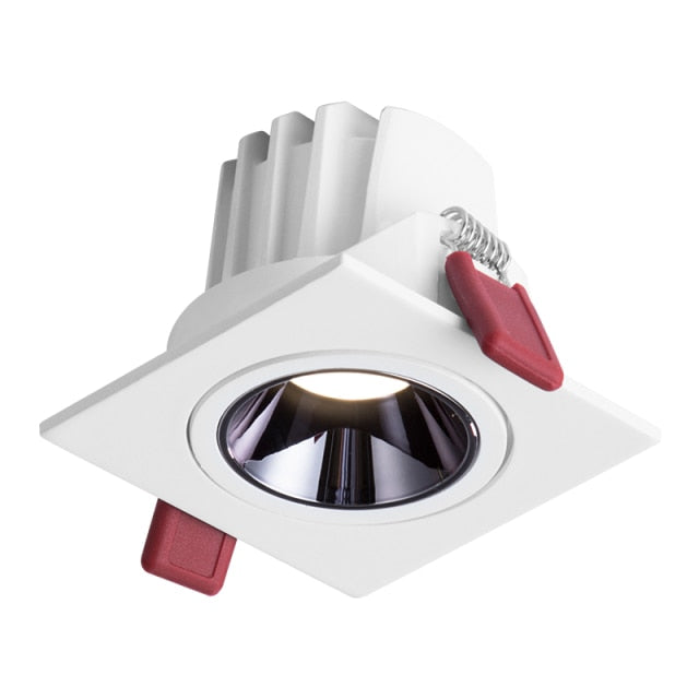 GAOYI Square LED Downlight 7W 12W 15w 20w 85-265V COB Ceiling Kitchen Living Room Indoor Angle Adjustable Anti Glare Recessed