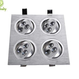 LED DOWNLIGHT 12W Square Ultra bright Grille lights Recessed ceiling spot light AC110V 220V White warm white