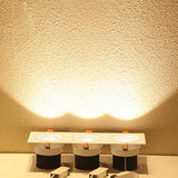 Three Head COB LED Downlight, Dimmable Square Spotlight, Indoor Lighting, 3x 7W, 3x10W, 3x12W, 3x15W, AC85 ~ 265V