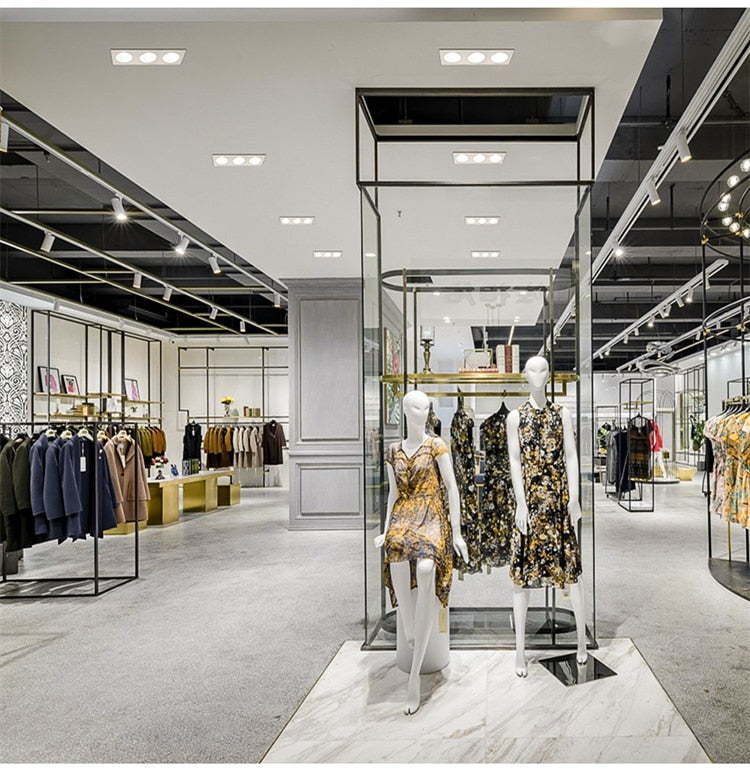 Three Head COB LED Downlight, Dimmable Square Spotlight, Indoor Lighting, 3x 7W, 3x10W, 3x12W, 3x15W, AC85 ~ 265V