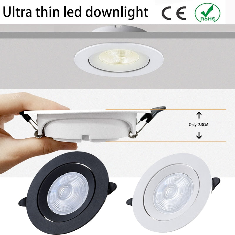 Ultra-thin recessed led downlight 5w 10w 15w 20w panel light Built-in LED mini downlight