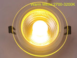 LED Downlight COB Dimmable 5W 10W 15W 25W COB LED Panel Light AC85-265V 10Pcs/lot Recessed LED Downlights Glass Down light