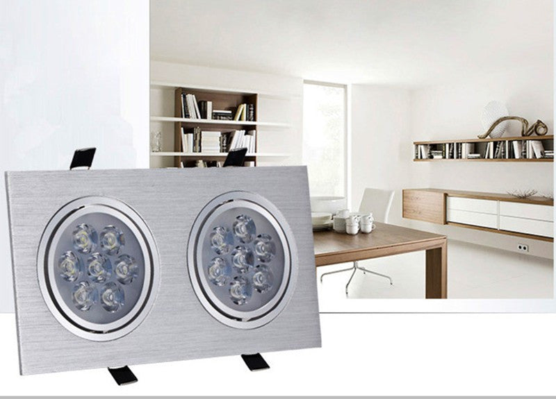 Led Downlights 2x7W AC85-265V Square LED Ceiling Downlight Lamps Recessed Led Ceiling Lamp Home Indoor Lighting