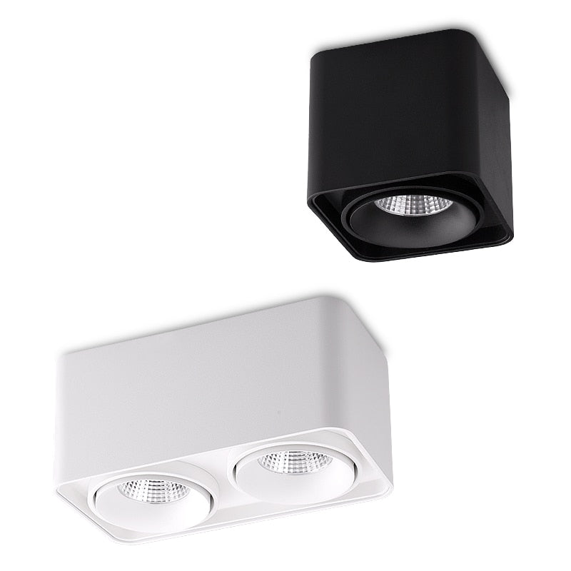 Square COB LED dimmable Downlights 10W/12W/20W/24W Surface Mounted LED Ceiling Lamps Spot Light LED Downlights AC85V-265V