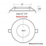 Tokili 6-Pack Recessed Downlight LED 3W Low Profile Spring Clips Mount Full Aluminium Ceiling Lamp DC12V 240LM for RV Boat House