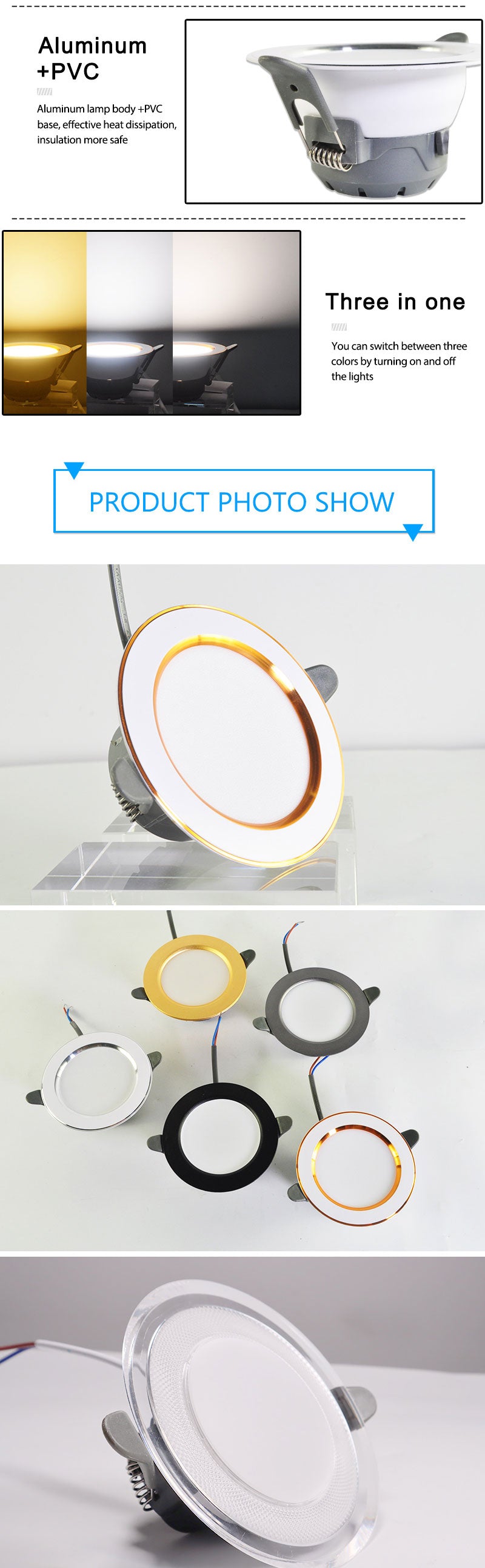LED Downlight 3w 5w 10 Pcs spot led light 3000k 4500K 6000K AC 220V-240V Downlight Kitchen living room Indoor recessed lighting