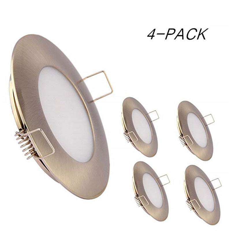 Tokili 12V LED Downlight Dimmable 4-Pack Frosted Diffuser Ultra Slim Spring Clips Mount Full Aluminium for Camper Trailer Marine