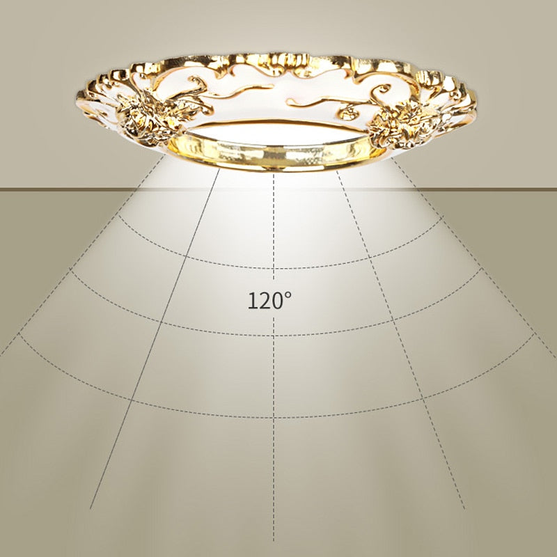 FLKL Recessed LED Downlight AC 220V Drei-Farbe 3w 5w European Style Downlight Innen Beleuchtung Round LED Panel