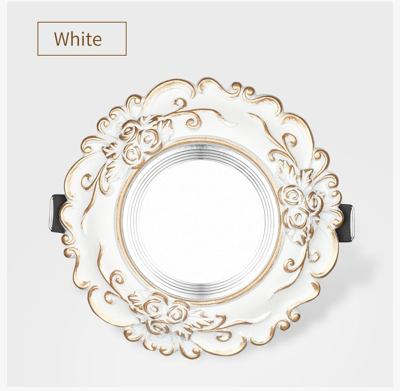 FLKL Recessed LED Downlight AC 220V Drei-Farbe 3w 5w European Style Downlight Innen Beleuchtung Round LED Panel