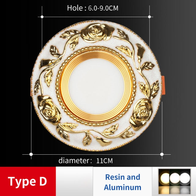 FLKL Recessed LED Downlight AC 220V Drei-Farbe 3w 5w European Style Downlight Innen Beleuchtung Round LED Panel