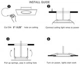 Tokili Ultra Thin LED Downlight 12V 3.5&quot; 5W Recessed Puck Light for Camper Van, Trailer, RV, Yachts Interior Overhead Lighting