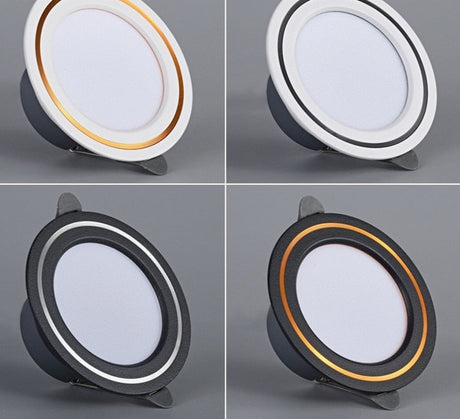 2022 Ultra-thin Embedded LED Downlight 5W 7W Dimmable AC90-260V Spot Recessed LED Ceiling Downlight Light Tri-tone Light Lamp