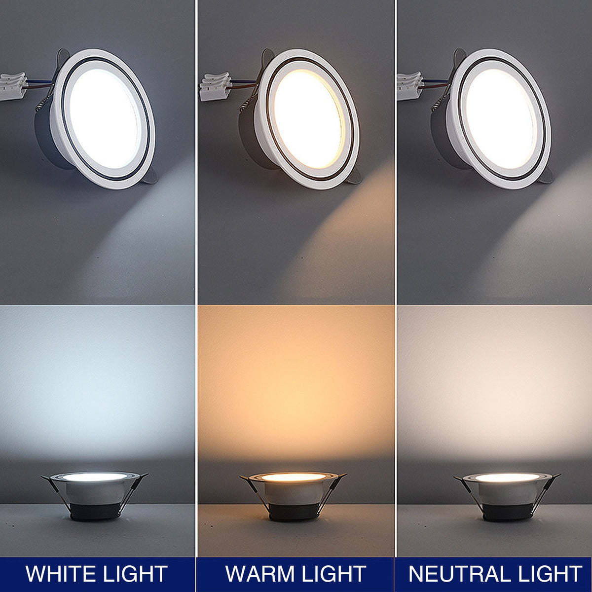 2022 Ultra-thin Embedded LED Downlight 5W 7W Dimmable AC90-260V Spot Recessed LED Ceiling Downlight Light Tri-tone Light Lamp