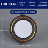 2022 Ultra-thin Embedded LED Downlight 5W 7W Dimmable AC90-260V Spot Recessed LED Ceiling Downlight Light Tri-tone Light Lamp