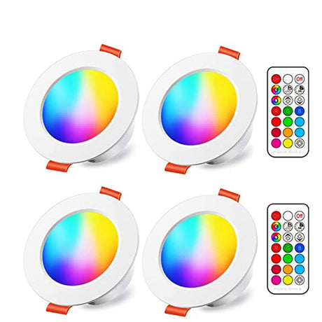 2021 Latest European Style RGB Panel Light Downlight 4W LED Remote Control Dimmable Ambient Light Ceiling Hole Light Hole Light