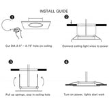 Tokili 24V DC LED Downlight 3W Cutout 65-70mm Frosted Diffuser Spring Clips Mount Full Aluminium Dome Light for RV Boat 4-Pack