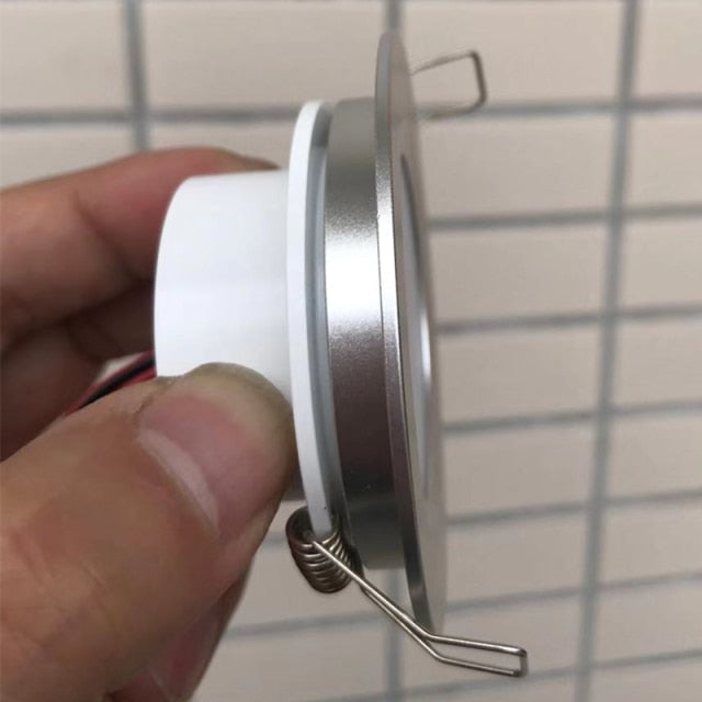 Tokili 24V DC LED Downlight 3W Cutout 65-70mm Frosted Diffuser Spring Clips Mount Full Aluminium Dome Light for RV Boat 4-Pack