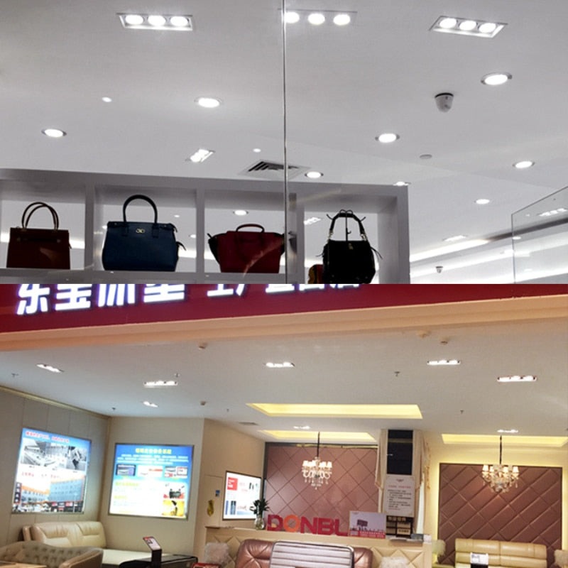 Super Bright Recessed square LED Dimmable Downlight COB 10w 20W 30w LED Spot light LED decoration Ceiling Lamp AC110V 220V