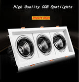 Super Bright Recessed square LED Dimmable Downlight COB 10w 20W 30w LED Spot light LED decoration Ceiling Lamp AC110V 220V