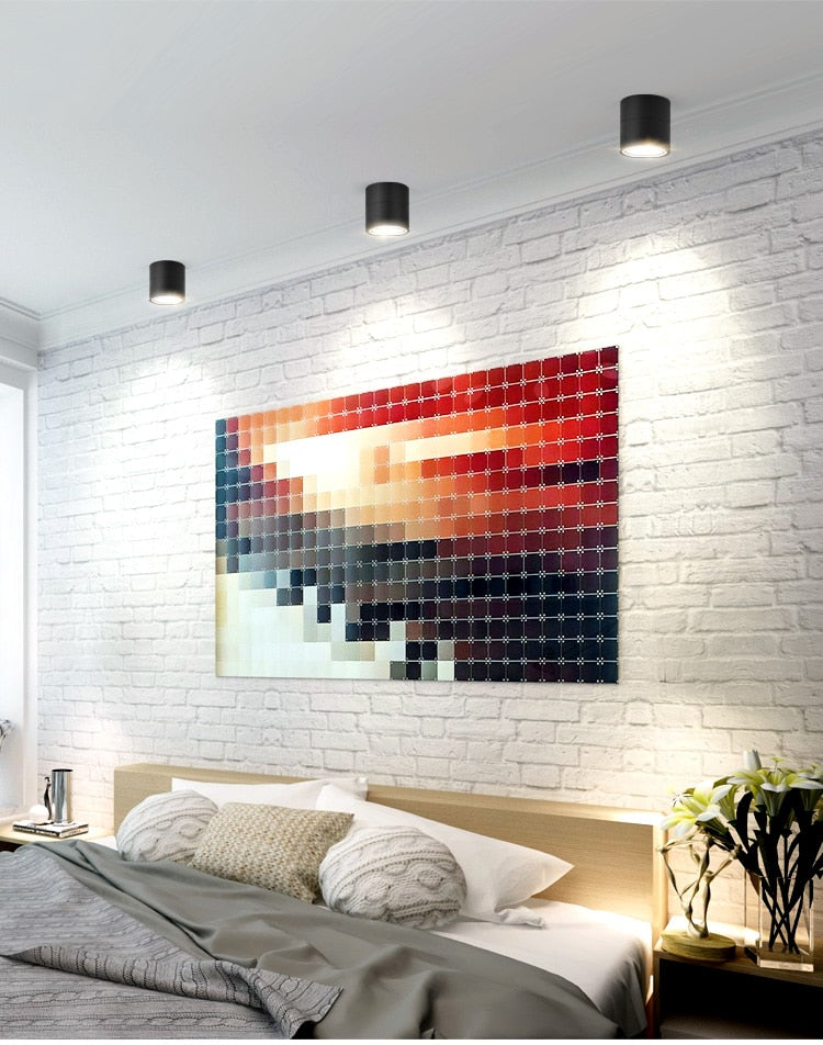 Dimmable 9W 12W 15W 18W COB LED Downlights Surface Mounted LED Ceiling Lamps  Foldable And 360° Rotatable Background Spot lights