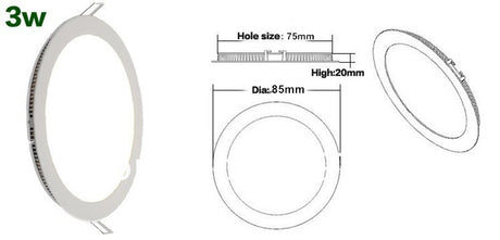 Ultra thin 3W / 4W / 6W / 9W / 12W / 15W / 25W LED Ceiling Recessed Grid Downlight / Slim Round Panel Light + LED Driver