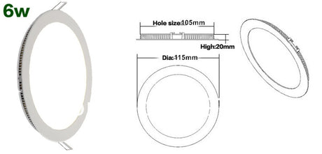 Ultra thin 3W / 4W / 6W / 9W / 12W / 15W / 25W LED Ceiling Recessed Grid Downlight / Slim Round Panel Light + LED Driver