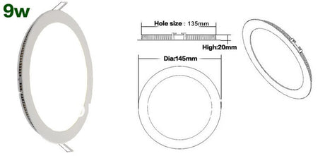 Ultra thin 3W / 4W / 6W / 9W / 12W / 15W / 25W LED Ceiling Recessed Grid Downlight / Slim Round Panel Light + LED Driver
