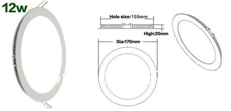 Ultra thin 3W / 4W / 6W / 9W / 12W / 15W / 25W LED Ceiling Recessed Grid Downlight / Slim Round Panel Light + LED Driver