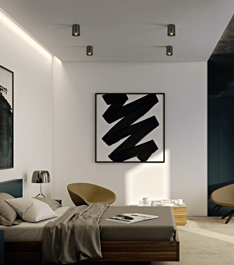 Dimmable Rotating 360° LED Downlights 7W 12W COB LED Ceiling Spot Lights GU10 Light Source LED Background Lamps Indoor Lighting