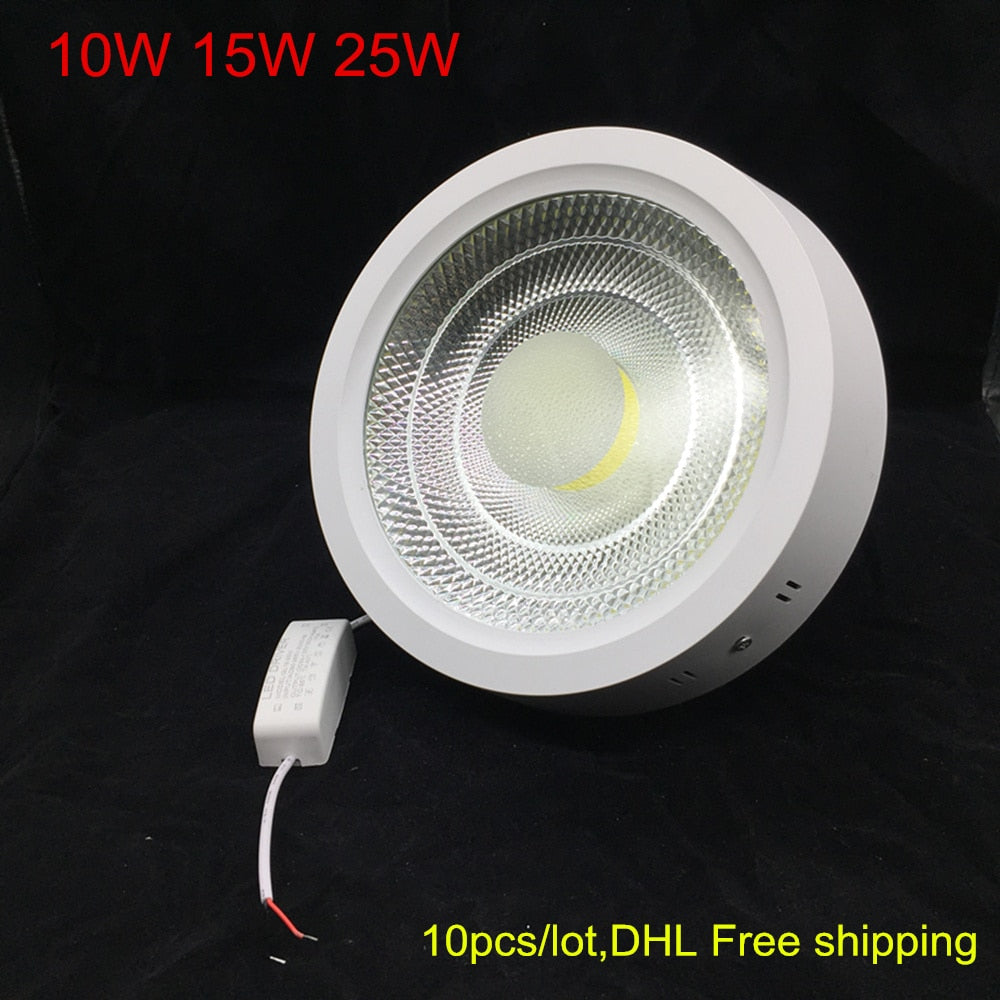 Surface Mounted 10W 15W 25W LED Indoor light AC85-265V LED Ceiling Downlight Warm/Natural/Cold White 10pcs/lot