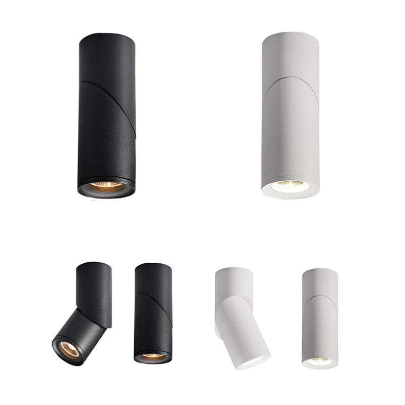 Surface mount downlight 3W 5W 7W 12W 15W, 360° rotating spotlight AC85-265V LED wall light COB downlight indoor lighting