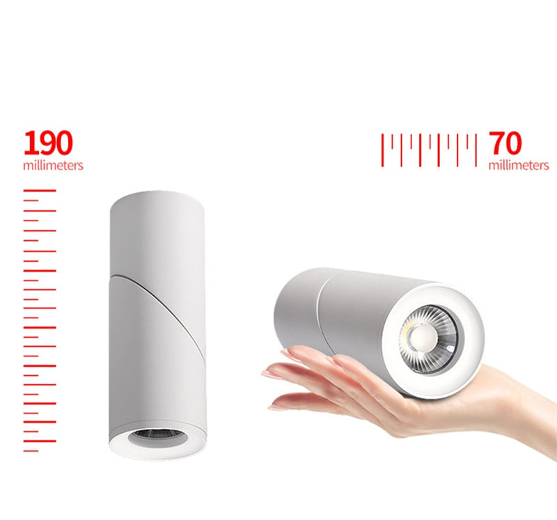 Surface mount downlight 3W 5W 7W 12W 15W, 360° rotating spotlight AC85-265V LED wall light COB downlight indoor lighting