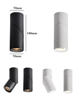 Surface mount downlight 3W 5W 7W 12W 15W, 360° rotating spotlight AC85-265V LED wall light COB downlight indoor lighting