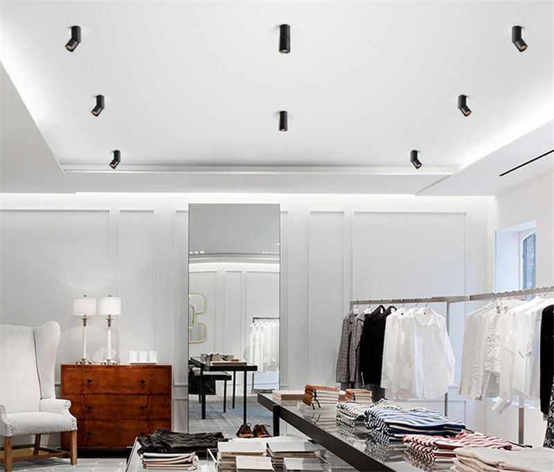 Surface mount downlight 3W 5W 7W 12W 15W, 360° rotating spotlight AC85-265V LED wall light COB downlight indoor lighting