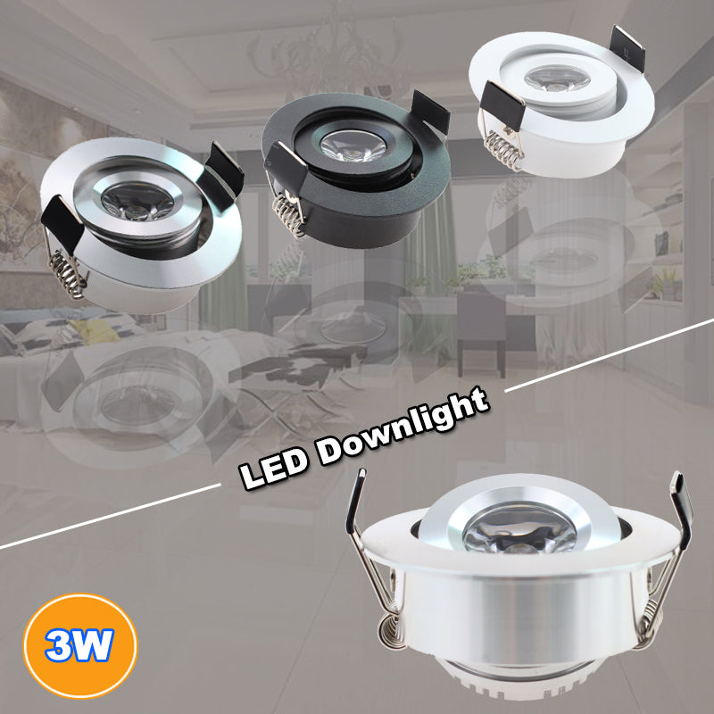 LED Downlight 3W AC/DC 10PCS LED ceiling lamp Adjustable Spot light Downlights Indooring Lighting