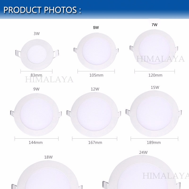 Toika 25pcs 12w led slim Downlight panel light Led Lamp Lights for home AC85V-265V Round 85mm