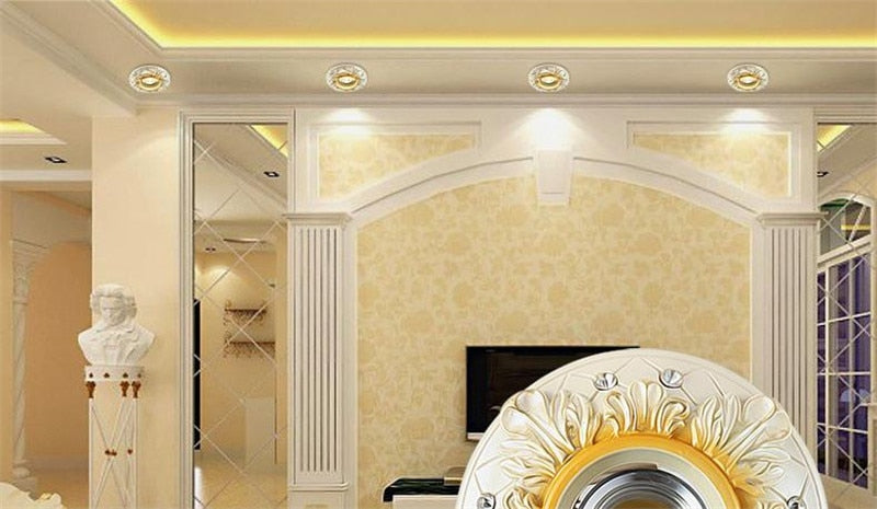 Vintage European LED Ceiling Downlight 5W 7W 220V Retro Round Recessed Ceiling Lamp Bulb Bedroom Kitchen Indoor LED Spot Light