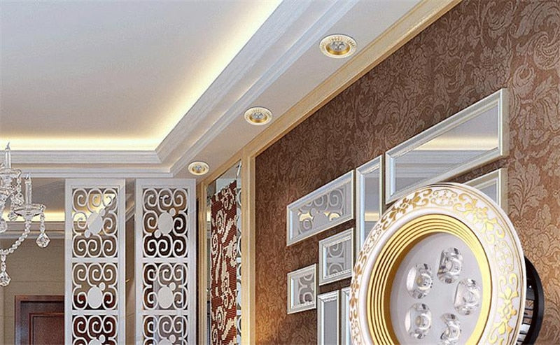Vintage European LED Ceiling Downlight 5W 7W 220V Retro Round Recessed Ceiling Lamp Bulb Bedroom Kitchen Indoor LED Spot Light