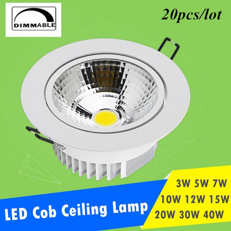Dimmable LED Downlight 3W 5W 7W 10W 12W 15W 20W 30W Spot LED Dimmable 110V 220V LED Spot Recessed Downlight White house