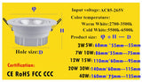 Dimmable LED Downlight 3W 5W 7W 10W 12W 15W 20W 30W Spot LED Dimmable 110V 220V LED Spot Recessed Downlight White house