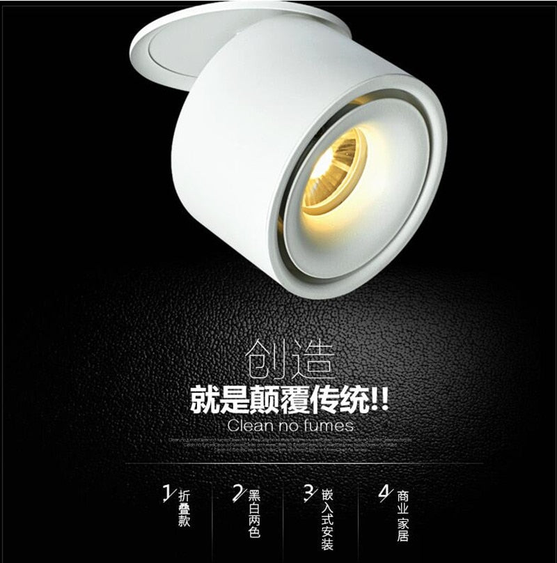 LED Downlights Recessed in Downlight LED Lighting COB 20W 15W Angle-adjustable+ AC110/220V Driver LED  Dimmable 6pcs